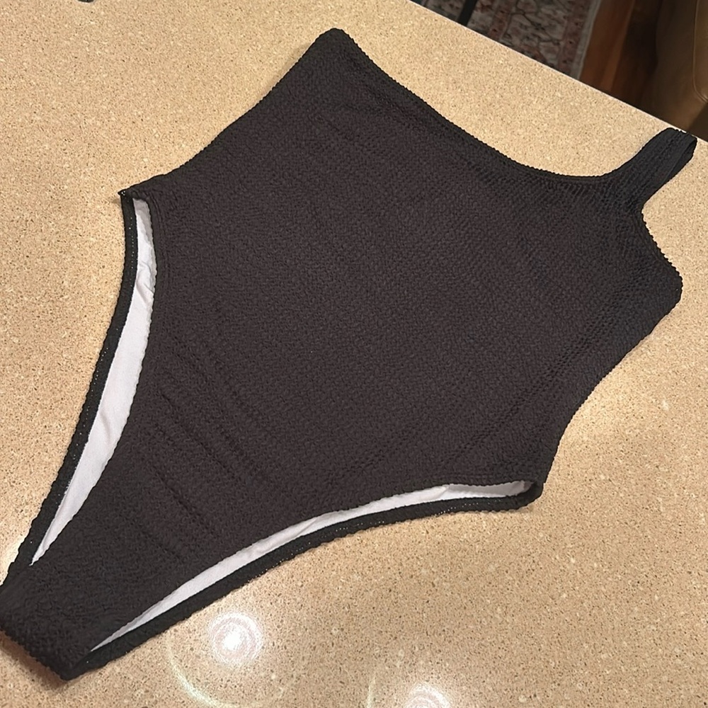 Sexy black one shoulder one piece